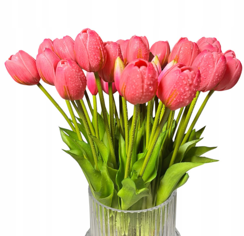 Tulipany silikonowe 5 szt. 40 cm JAK ŻYWE | Róż 11 - obrazek 2