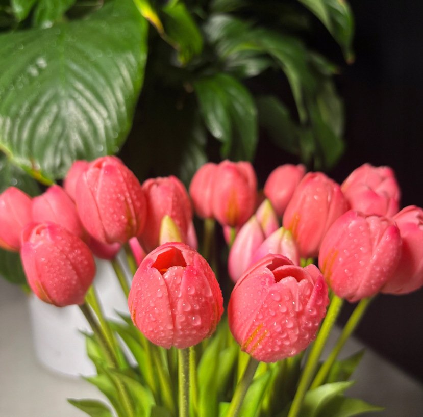 Tulipany silikonowe 5 szt. 40 cm JAK ŻYWE | Róż 11 - obrazek 4